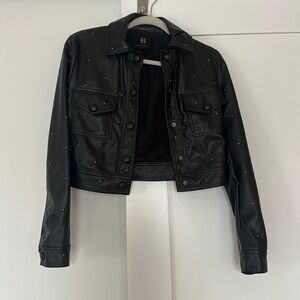 House of Harlow 1960 Black leather Jacket Crop